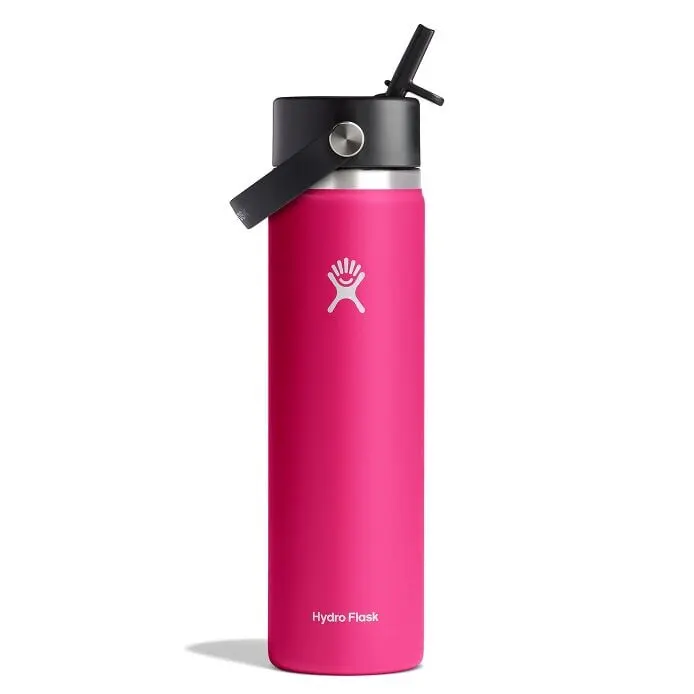 24 oz Wide Mouth Water Bottle w/ Flex Straw Cap - Image 22