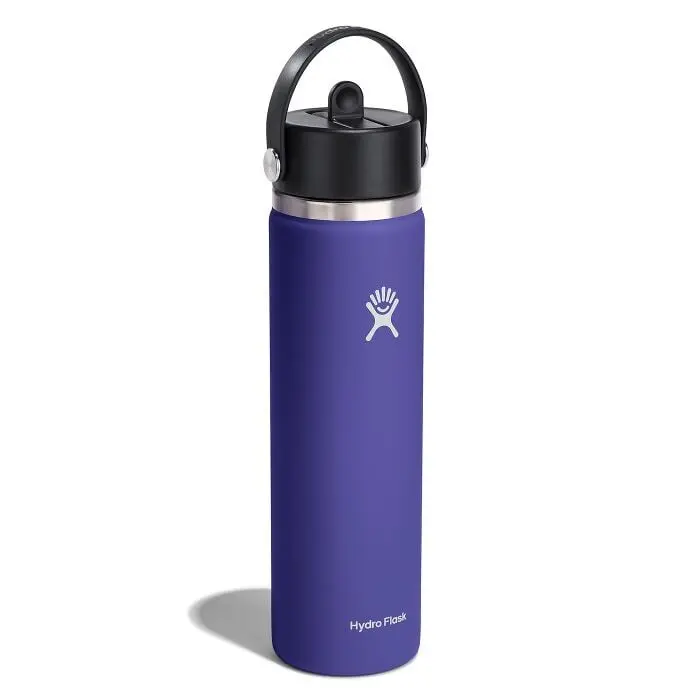 24 oz Wide Mouth Water Bottle w/ Flex Straw Cap - Image 29