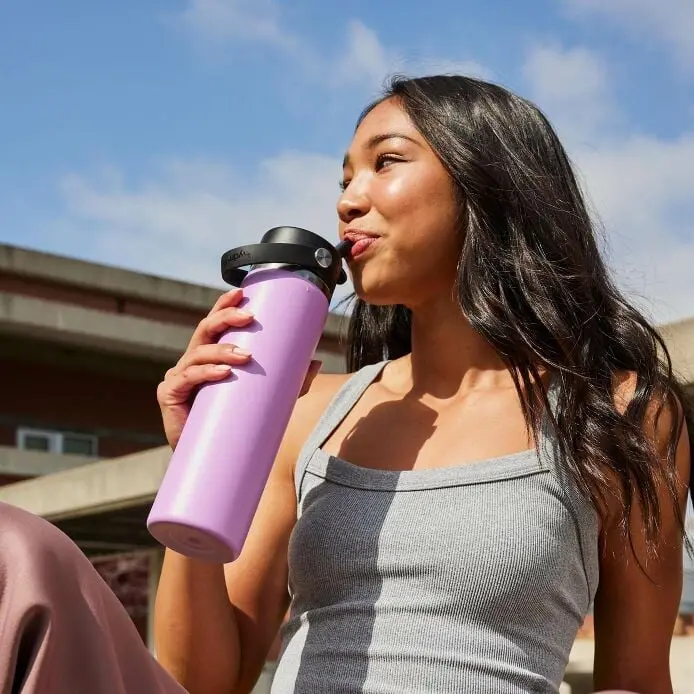 24 oz Wide Mouth Water Bottle w/ Flex Straw Cap - Image 31
