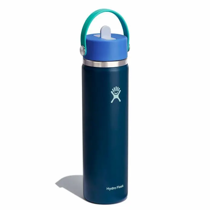 24 oz Wide Mouth Water Bottle w/ Flex Straw Cap - Image 46