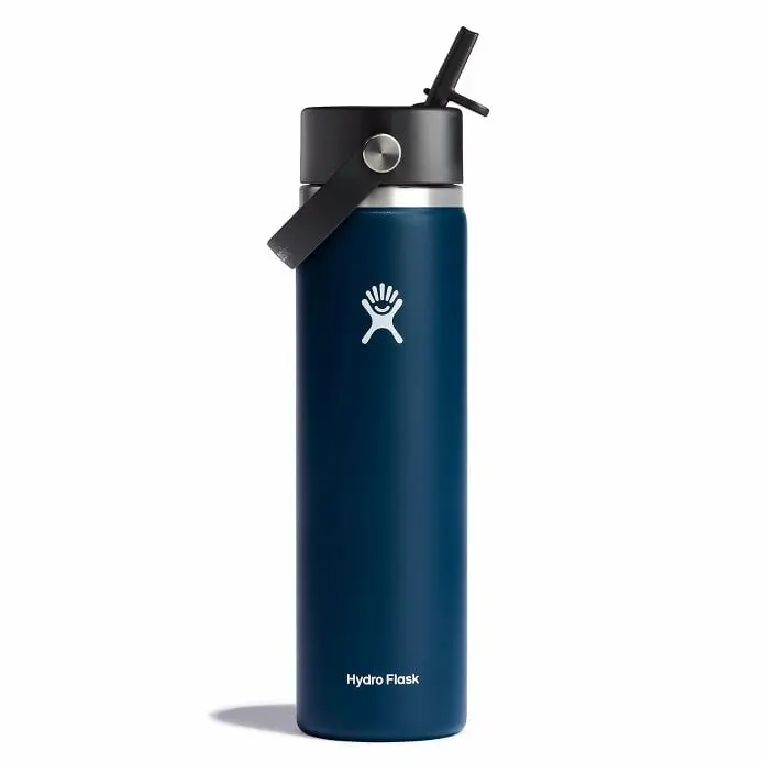 24 oz Wide Mouth Water Bottle w/ Flex Straw Cap - Image 11