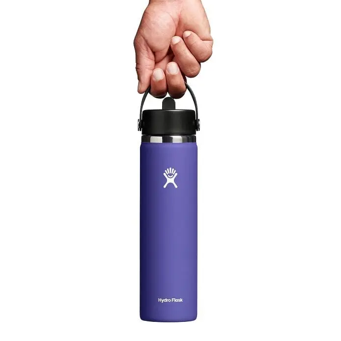 24 oz Wide Mouth Water Bottle w/ Flex Straw Cap - Image 30