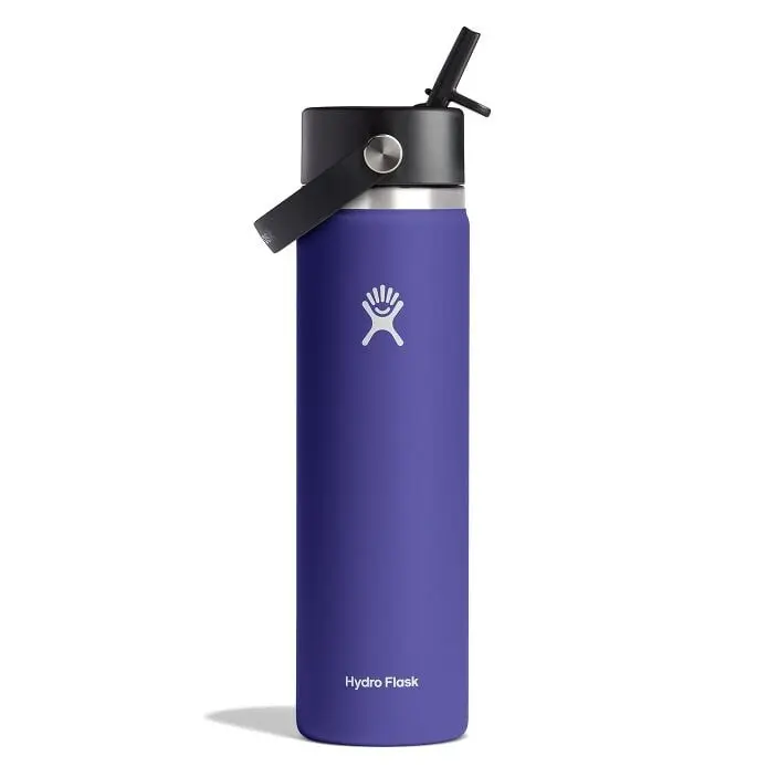 24 oz Wide Mouth Water Bottle w/ Flex Straw Cap - Image 28