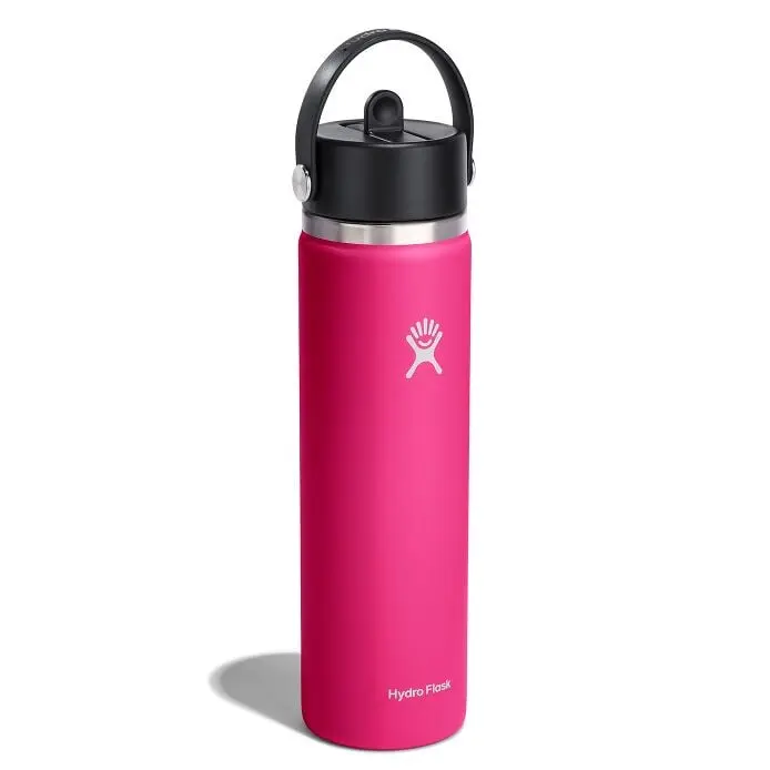 24 oz Wide Mouth Water Bottle w/ Flex Straw Cap - Image 23